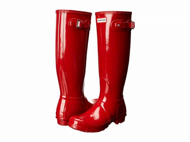 HUNTER ハンター レディース 女性用 シューズ 靴 ブーツ レインブーツ Original Tall Gloss Rain Boots Military Red【送料無料】