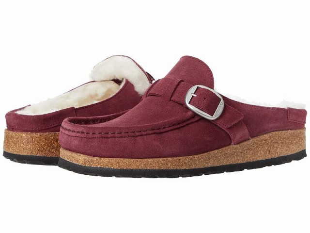 Birkenstock ビルケンシュトック レディース 女性用 シューズ 靴 サンダル Buckley Shearling Suede Maroon/Natural【送料無料】