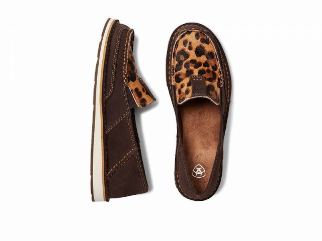 Ariat アリアト レディース 女性用 シューズ 靴 ローファー ボートシューズ Cruiser Chocolate Suede/Leopard Hair On【送料無料】