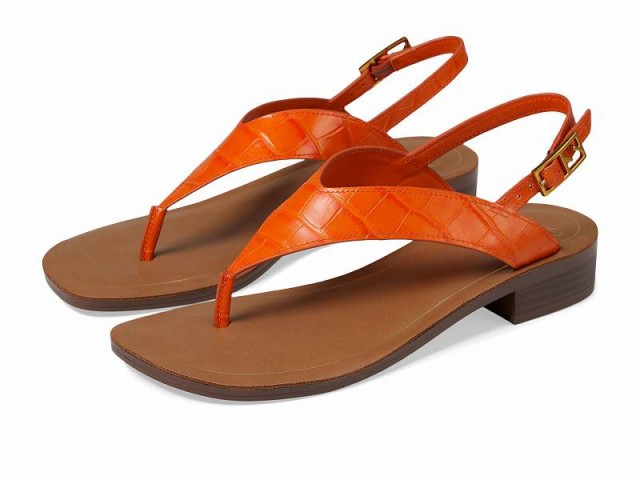 Franco Sarto フランコサルト レディース 女性用 シューズ 靴 ヒール Iris Ankle Strap Thong Sandals Orange Croc Print【送料無料】