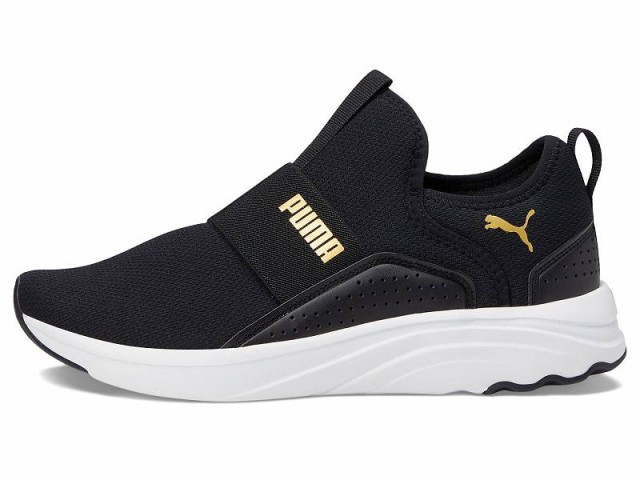 black puma slip on