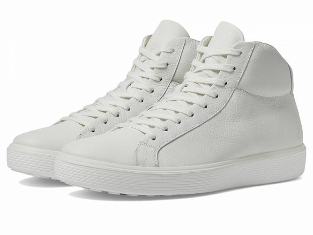 ECCO エコー メンズ 男性用 シューズ 靴 スニーカー 運動靴 Soft 60 Premium High-Top Sneakers White Pebbled Leather【送料無料】