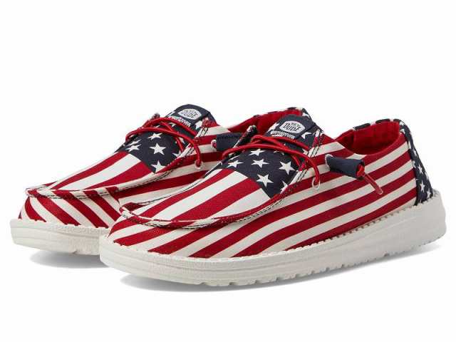 Hey Dude ヘイデュード レディース 女性用 シューズ 靴 ローファー ボートシューズ Wendy Americana American Flag【送料無料】