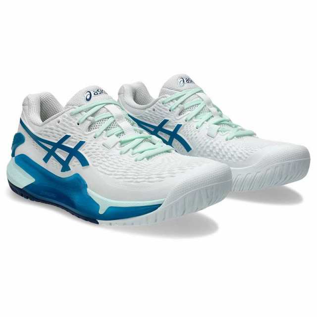 ASICS アシックス レディース 女性用 シューズ 靴 スニーカー 運動靴 GEL-Resolution 9 White/Teal Blue【送料無料】