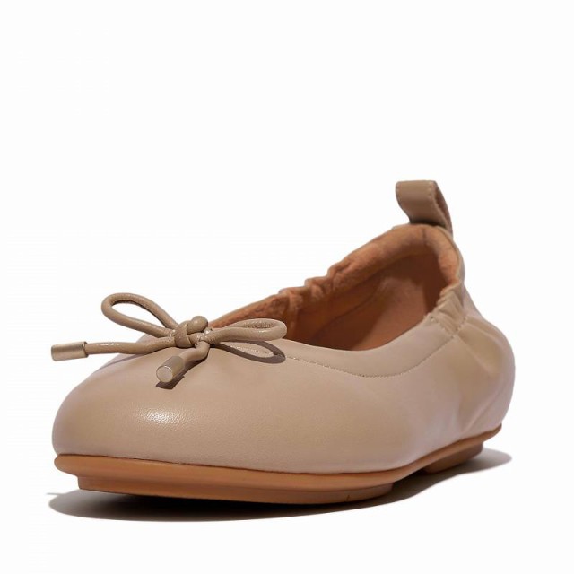 FitFlop フィットフロップ レディース 女性用 シューズ 靴 フラット Allegro Bow Leather Ballerinas Latte Beige【送料無料】