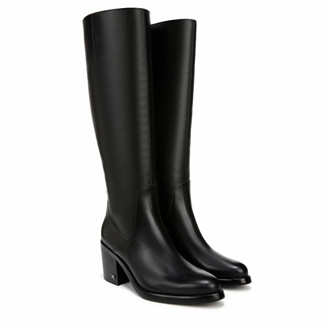 Sam Edelman サムエデルマン レディース 女性用 シューズ 靴 ブーツ ロングブーツ Soyer Black Leather Wide Calf【送料無料】