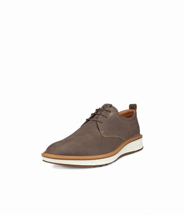 ECCO エコー メンズ 男性用 シューズ 靴 オックスフォード 紳士靴 通勤靴 ST. 1 Hybrid Plain Toe Tie Dark Clay Nubuck【送料無料】