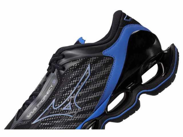 Mizuno ミズノ メンズ 男性用 シューズ 靴 スニーカー 運動靴 Wave Prophecy 12 Black Oyster/Blue Ashes【送料無料】