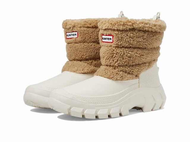 HUNTER ハンター レディース 女性用 シューズ 靴 ブーツ スノーブーツ Intrepid Short Boucle Snow Boot Tan/White Willow【送料無料】