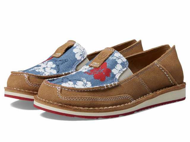 Ariat アリアト レディース 女性用 シューズ 靴 ローファー ボートシューズ Cruiser Western Aloha Walnut/Red White Blue【送料無料】