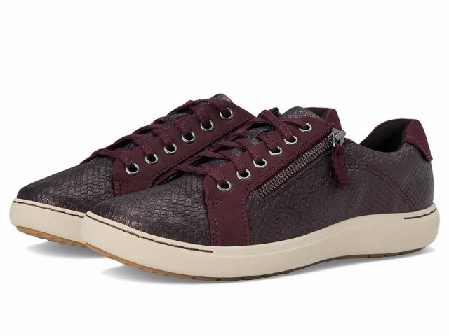 Clarks クラークス レディース 女性用 シューズ 靴 スニーカー 運動靴 Nalle Lace Wine Intrest Leather【送料無料】