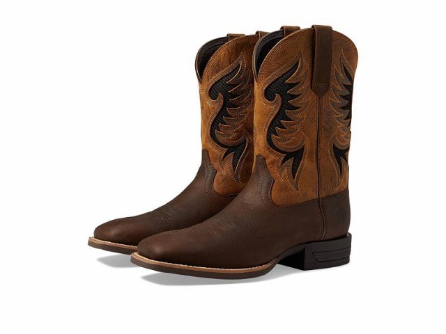 Ariat アリアト メンズ 男性用 シューズ 靴 ブーツ ウエスタンブーツ Cowpuncher VentTEK Western Boots Dark Brown/Golden【送料無料】