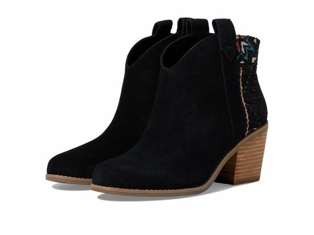 TOMS トムス レディース 女性用 シューズ 靴 ブーツ アンクル ショートブーツ Constance Black Suede/Global Woven【送料無料】