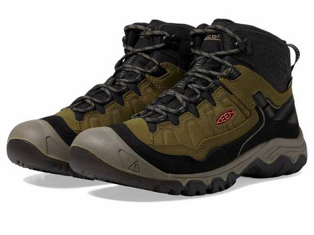 Keen キーン メンズ 男性用 シューズ 靴 ブーツ ハイキング トレッキング Targhee IV Mid WP Dark Olive/Gold Flame【送料無料】