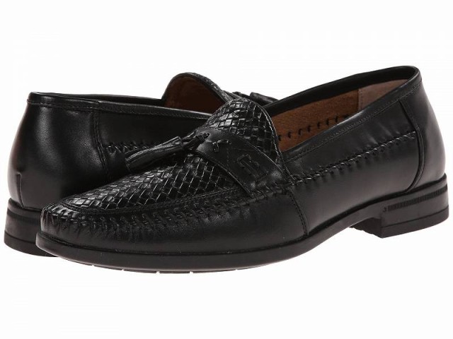 Nunn Bush ナンブッシュ メンズ 男性用 シューズ 靴 ローファー Strafford Woven Moc Toe Loafer Black【送料無料】