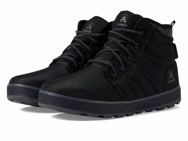 Kamik カミック メンズ 男性用 シューズ 靴 ブーツ スノーブーツ Spencer Nylon Mid Black【送料無料】