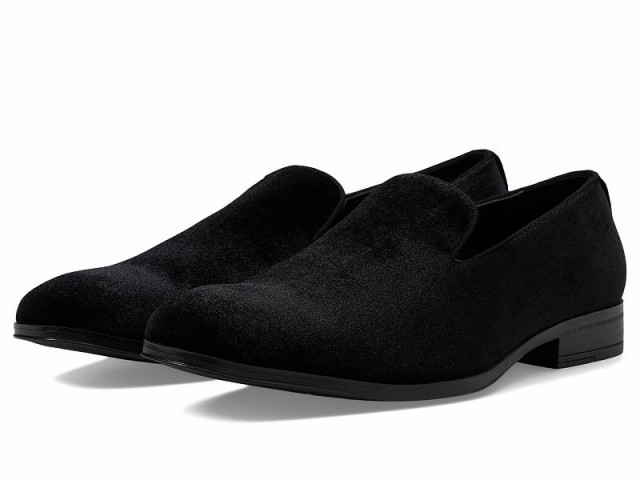 Stacy Adams ステーシーアダムス メンズ 男性用 シューズ 靴 オックスフォード 紳士靴 通勤靴 Savian Velour Slip-On Black【送料無料】