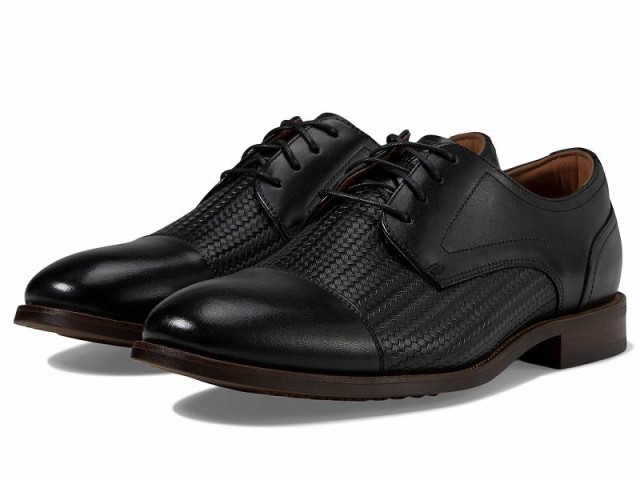 Florsheim フローシャイム メンズ 男性用 シューズ 靴 オックスフォード 紳士靴 通勤靴 Rucci Weave Cap Toe Oxford Black【送料無料】