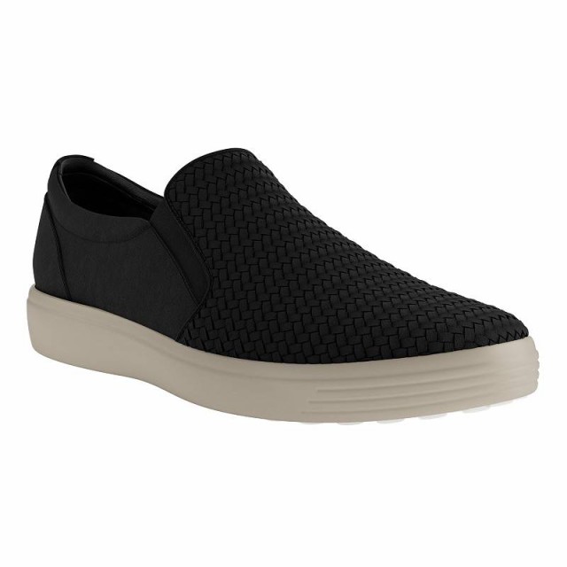 ECCO エコー メンズ 男性用 シューズ 靴 スニーカー 運動靴 Soft Seven Woven Slip-On Black【送料無料】