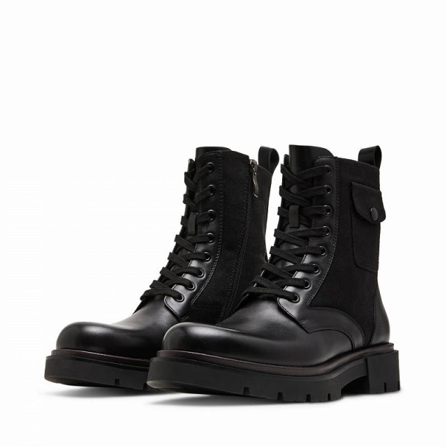 Steve Madden スティーブマデン メンズ 男性用 シューズ 靴 ブーツ レースアップ 編み上げ Reacher Black【送料無料】