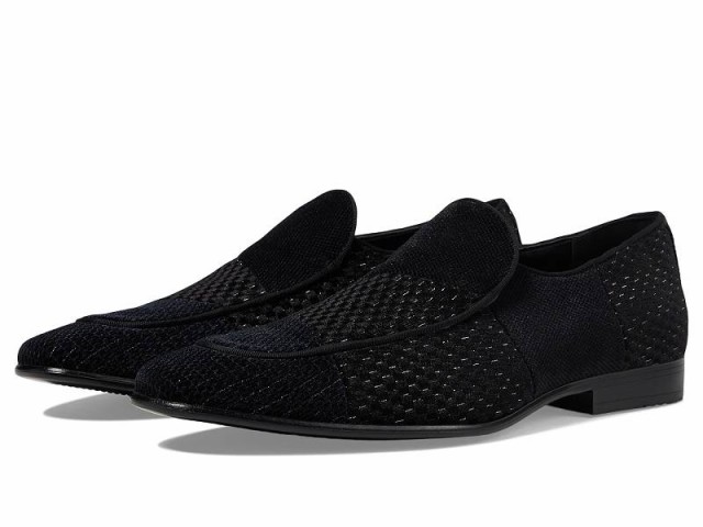 Stacy Adams ステーシーアダムス メンズ 男性用 シューズ 靴 ローファー Shapshaw Velour Slip-On Loafer Black【送料無料】