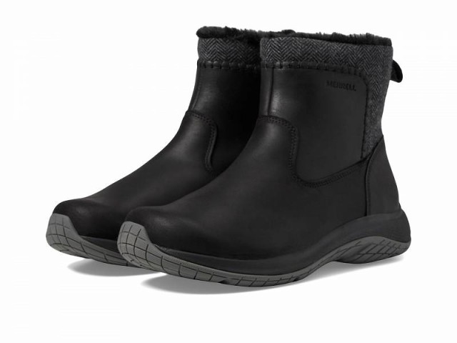 Merrell メレル レディース 女性用 シューズ 靴 ブーツ アンクル ショートブーツ Encore Ice 5 Mid Zip Black【送料無料】