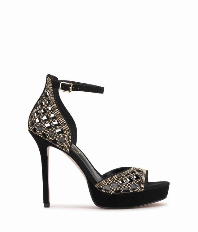 Jessica Simpson ジェシカシンプソン レディース 女性用 シューズ 靴 ヒール Herora Embellished Platform Sandals Black【送料無料】