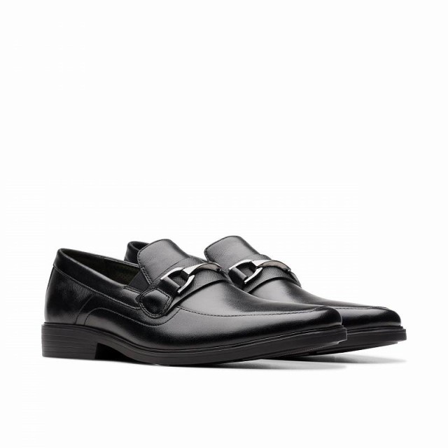 Clarks クラークス メンズ 男性用 シューズ 靴 ローファー Clarkslite Bit Black Leather【送料無料】