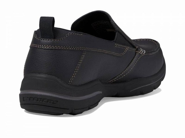 SKECHERS スケッチャーズ メンズ 男性用 シューズ 靴 ローファー Relaxed Fit Harper Forde Black Leather【送料無料】