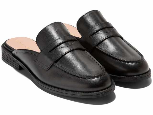 Cole Haan コールハーン レディース 女性用 シューズ 靴 ローファー ボートシューズ Stassi Penny Mule Black Leather【送料無料】