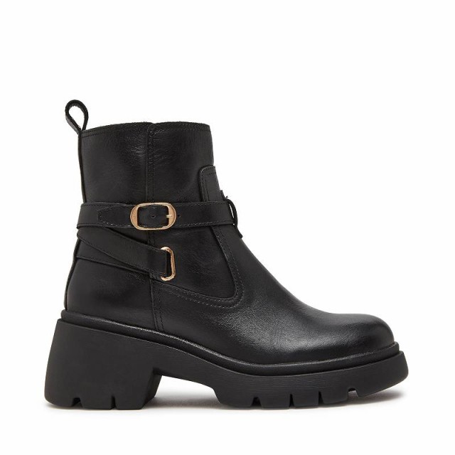 Steve Madden スティーブマデン レディース 女性用 シューズ 靴 ブーツ アンクル ショートブーツ Colletta Black  Leather【