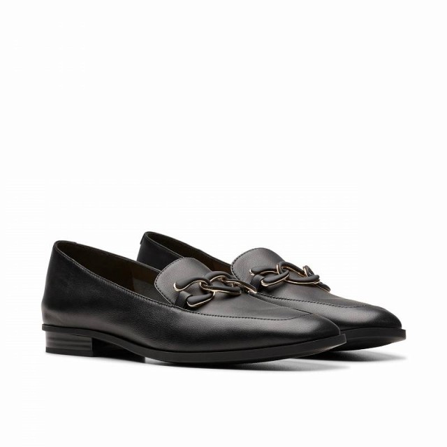 Clarks クラークス レディース 女性用 シューズ 靴 ローファー ボートシューズ Sarafyna Rae Black Leather【送料無料】