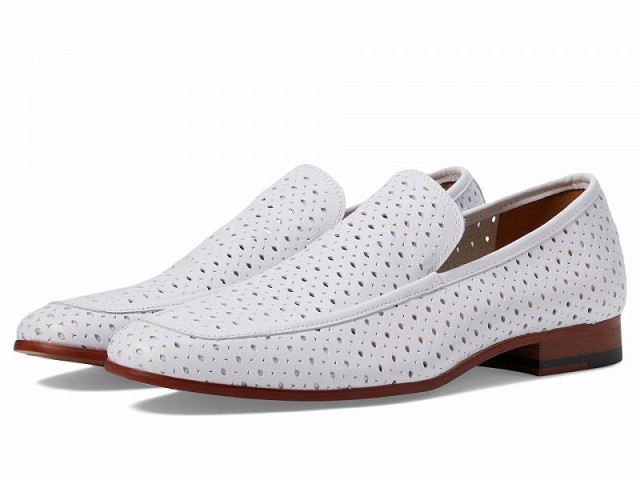 Stacy Adams ステーシーアダムス メンズ 男性用 シューズ 靴 ローファー Winden Perfed Slip-On Loafer White【送料無料】