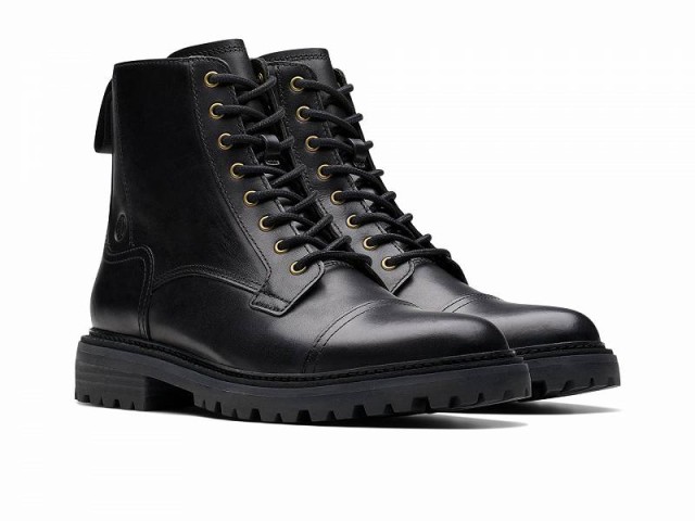 Clarks クラークス メンズ 男性用 シューズ 靴 ブーツ レースアップ 編み上げ Clarkridge Hi Black Leather【送料無料】