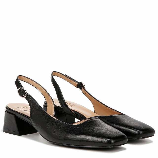 Naturalizer ナチュラライザー レディース 女性用 シューズ 靴 ヒール Jayla Low Heel Slingback Dress Shoes Black Leather【送料無料】