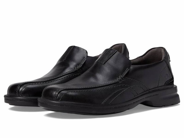 Clarks クラークス メンズ 男性用 シューズ 靴 ローファー Gessler Step Black Leather【送料無料】