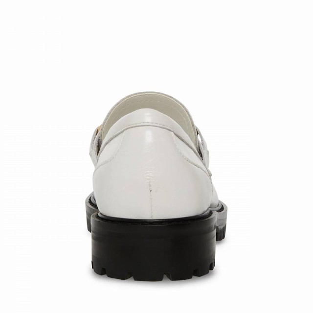 Steve Madden スティーブマデン レディース 女性用 シューズ 靴 ローファー ボートシューズ Mistor Loafer White Leather【送料無料】