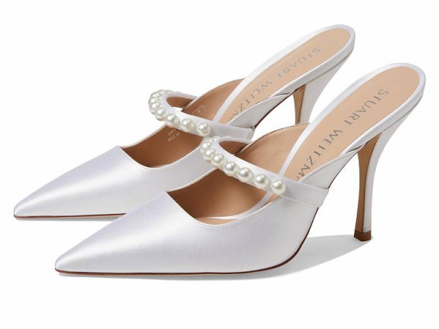 Stuart Weitzman スチュアートワイツマン レディース 女性用 シューズ 靴 ヒール Goldie 100 Mule White【送料無料】