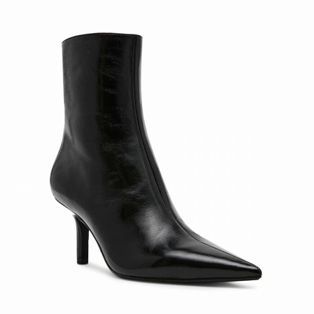 Steve Madden スティーブマデン レディース 女性用 シューズ 靴 ブーツ アンクル ショートブーツ Alston Black Leather【送料無料】