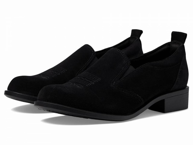 SAS サス レディース 女性用 シューズ 靴 ローファー ボートシューズ Saddle Slip On Loafer Black Suede【送料無料】