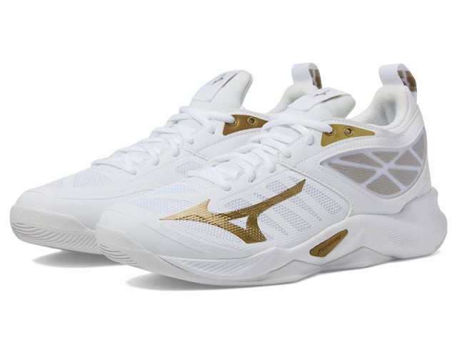 Mizuno ミズノ レディース 女性用 シューズ 靴 スニーカー 運動靴 Wave Dimension White/Gold【送料無料】