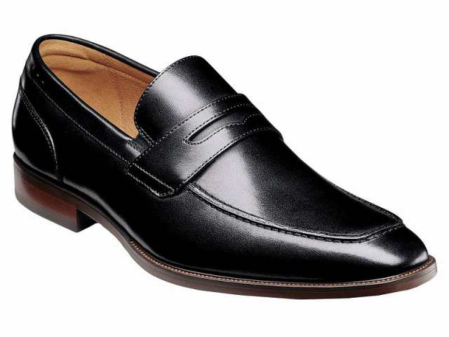 Florsheim フローシャイム メンズ 男性用 シューズ 靴 ローファー Sorrento Moc Toe Penny Loafer Black Smooth【送料無料】