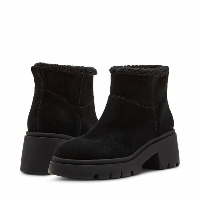 Steve Madden スティーブマデン レディース 女性用 シューズ 靴 ブーツ アンクル ショートブーツ Hatcher Black  Suede【送料無料】｜au PAY マーケット