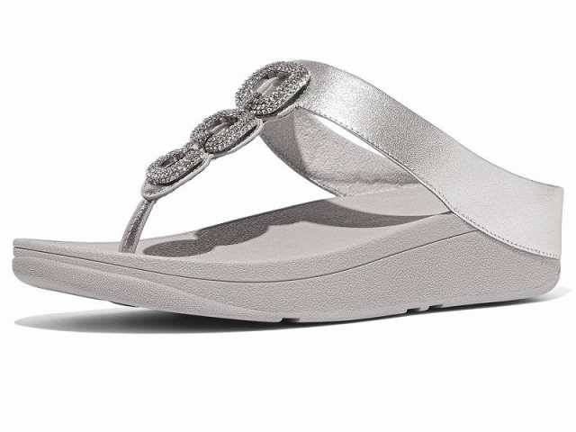 FitFlop フィットフロップ レディース 女性用 シューズ 靴 サンダル Fino Crystal-Chain Metallic-Leather Toe-Post Sandals【送料無料】