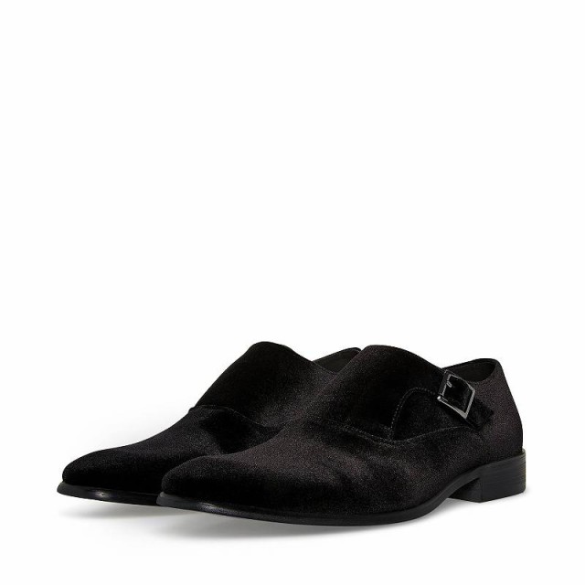 Steve Madden スティーブマデン メンズ 男性用 シューズ 靴 オックスフォード 紳士靴 通勤靴 Basker Black Velvet【送料無料】