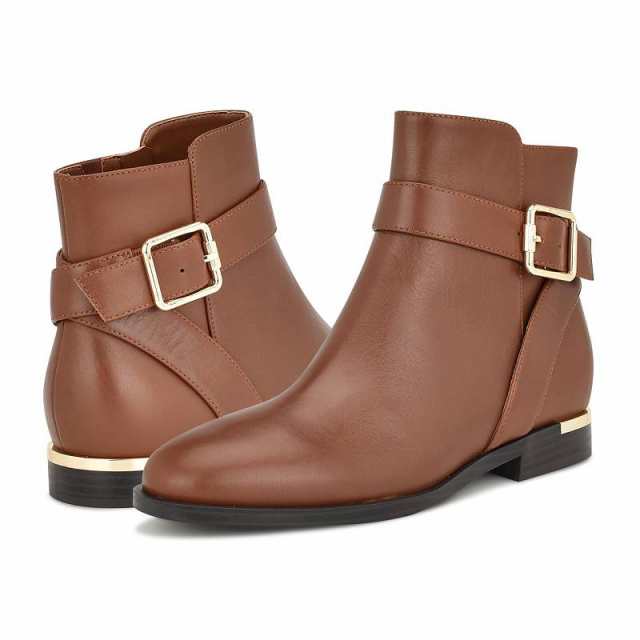 Nine West ナインウエスト レディース 女性用 シューズ 靴 ブーツ アンクル ショートブーツ Alleva Brown Leather【送料無料】