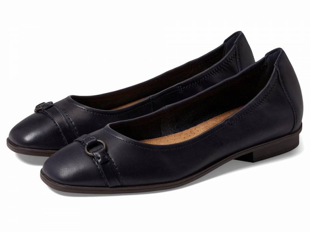 Clarks クラークス レディース 女性用 シューズ 靴 フラット Lyrical Sky Navy Leather【送料無料】