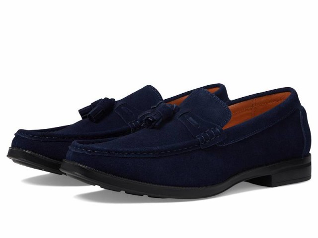 Stacy Adams ステーシーアダムス メンズ 男性用 シューズ 靴 ローファー Peppley Tassel Slip-On Navy Suede【送料無料】