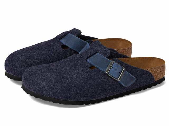 Birkenstock ビルケンシュトック メンズ 男性用 シューズ 靴 クロッグ Boston Wool/Leather Midnight【送料無料】