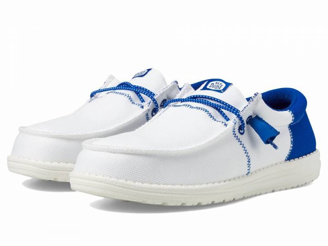 Hey Dude ヘイデュード メンズ 男性用 シューズ 靴 ローファー Wally Tri-Varsity Sport Mesh White/Blue【送料無料】